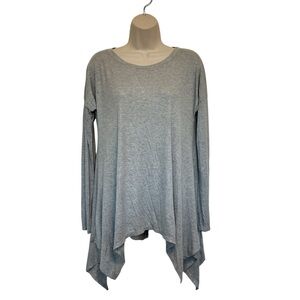 NWT Grace & Lace Gray Ribbed Long Sleeved Asymetrical Dress Tunic Size Small